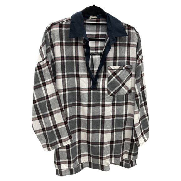 Small Oversized - FREE PEOPLE Intimately - Flannel Sleep Shirt NEW no tags - Picture 1 of 4